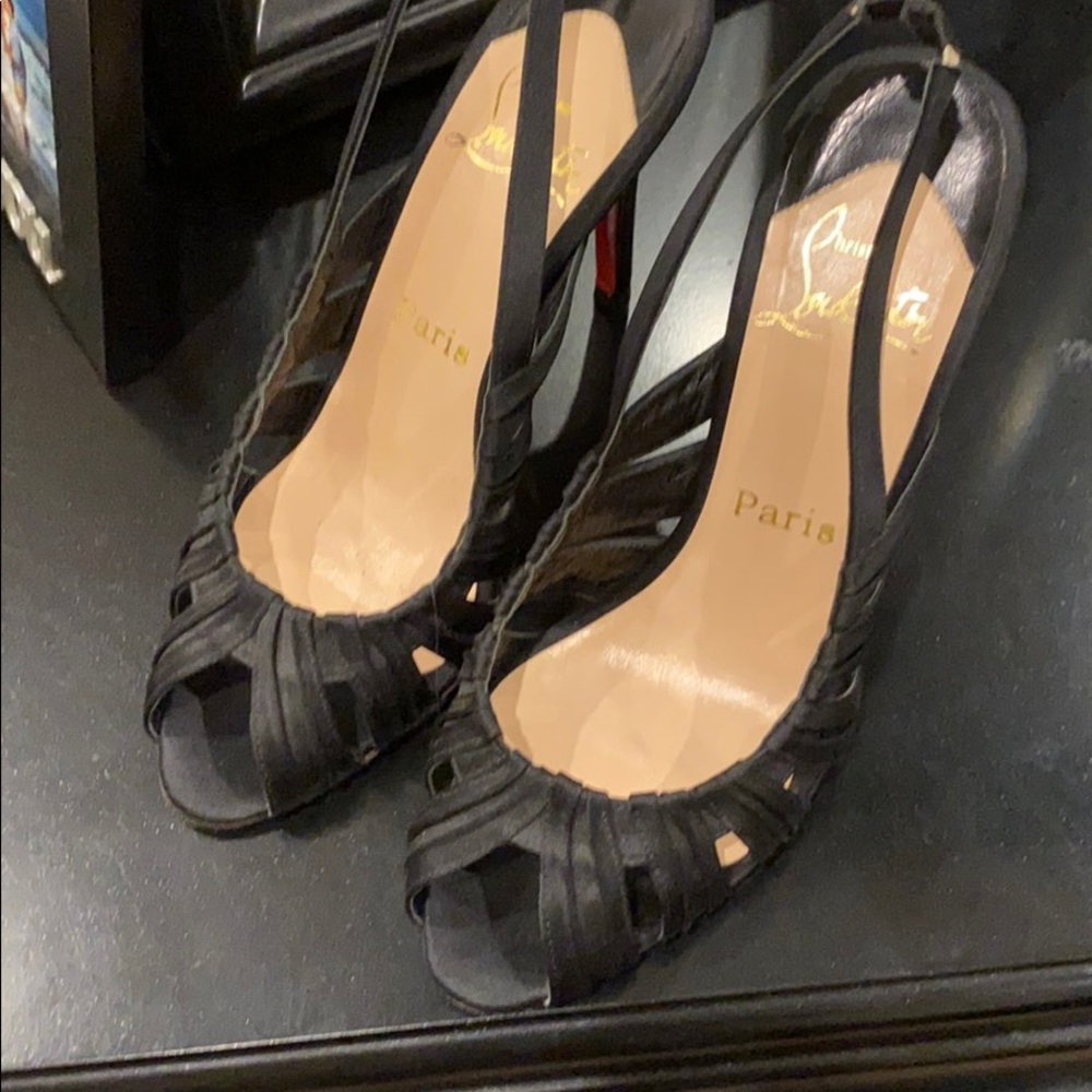 Black sandal heel Christian louboutin heels